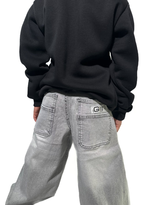 Spodnie chłopięce jeansowe BAGGY – szare | Cool Boy