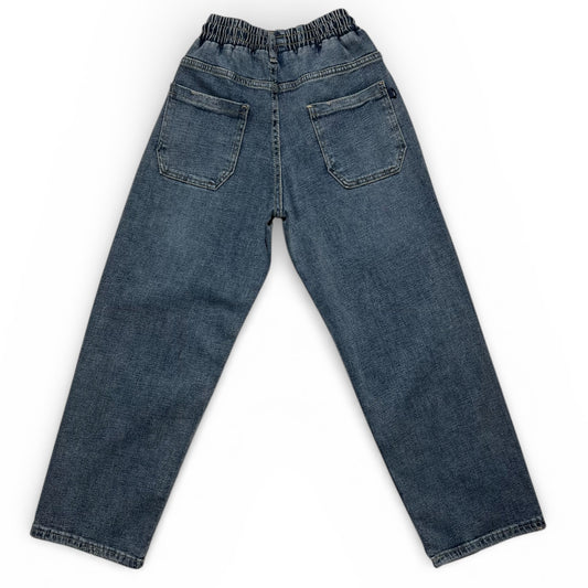 Jeansy chłopięce WIDE LEG – prosta luźna nogawka, gumka + sznurek