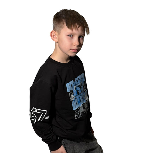 Bluza chłopięca SIX SEVEN 67 – czarna | Polska produkcja