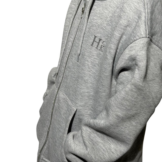 Bluza chłopięca rozpinana z kapturem szara – streetwear