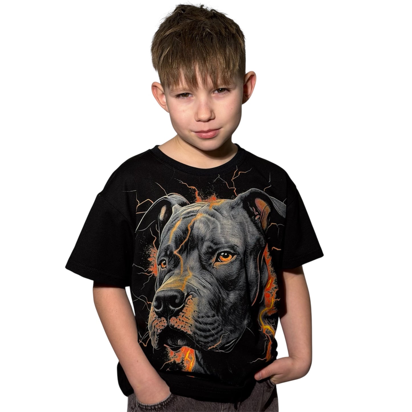 T-shirt chłopięcy PITBULL – czarny | Polska produkcja