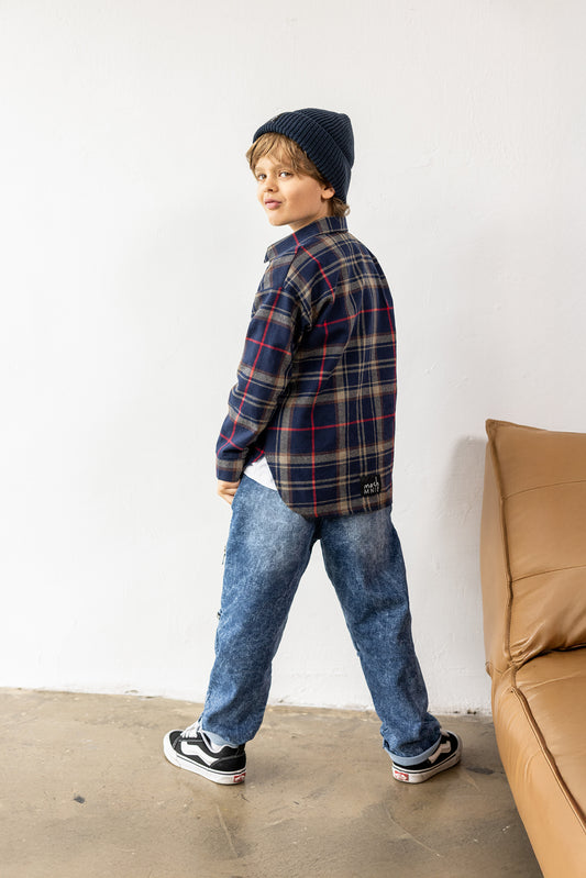 Spodnie chłopięce soft jeans Mash mnie – miękki denim z kieszeniami