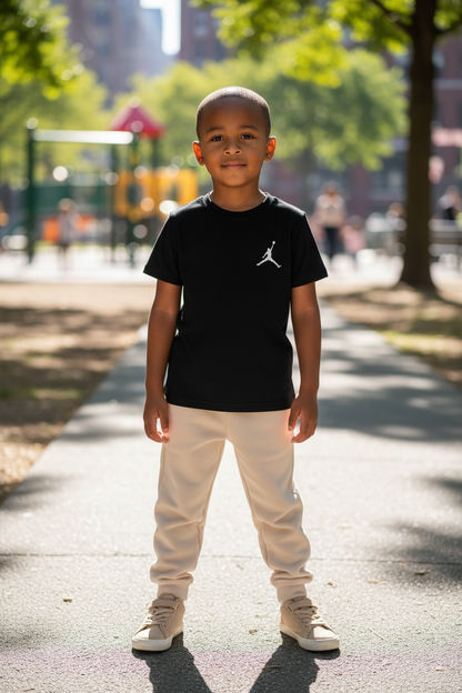 Koszulka dziecięca czarna Jump – bawełna premium | chłopięca (134-176)