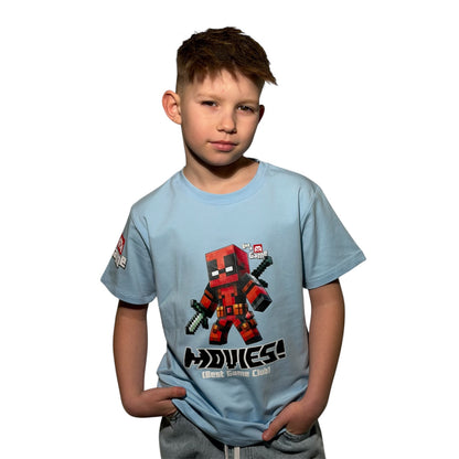 Koszulka chłopięca GAMER BLOCK – jasnoniebieska | bawełna premium
