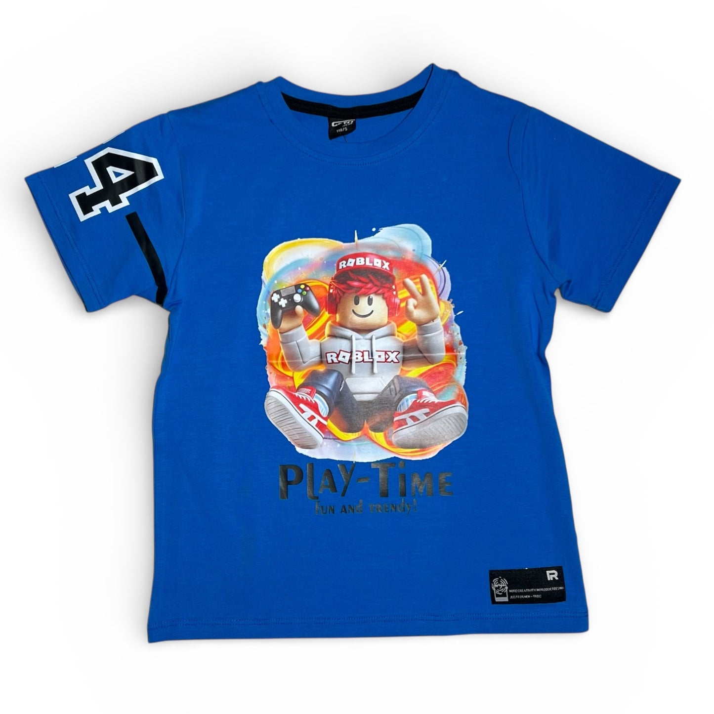 Koszulka chłopięca PLAY-TIME Gamer – niebieska | nadruk gaming (110-134)