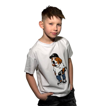 Koszulka chłopięca premium DOG – All For Kids | Polska produkcja | 128–158