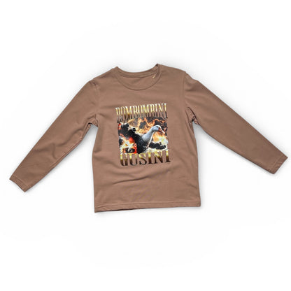 Koszulka chłopięca z długim rękawem BOMBBOMBINI GUSINI | Bawełna premium | Brązowa