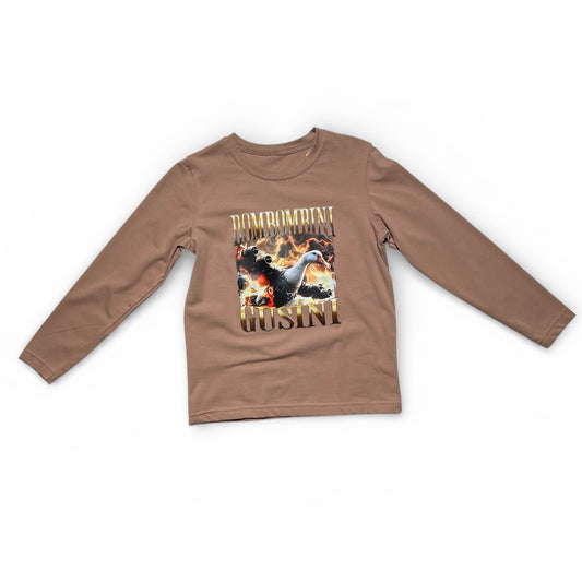 Koszulka chłopięca z długim rękawem BOMBBOMBINI GUSINI | Bawełna premium | Brązowa