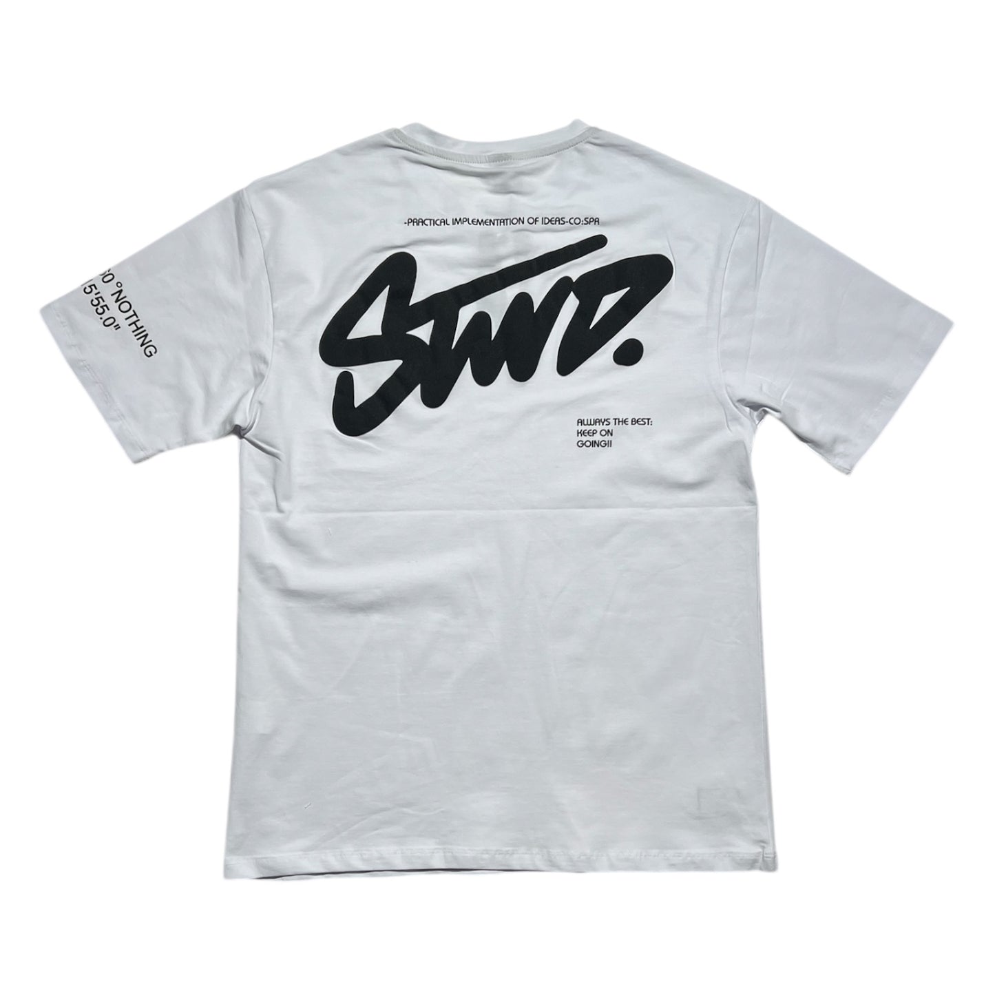 Koszulka młodzieżowa biała STWD – nadruk przód i tył | 170–182