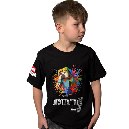T-shirt chłopięcy czarny GAMING – GAME TIME!