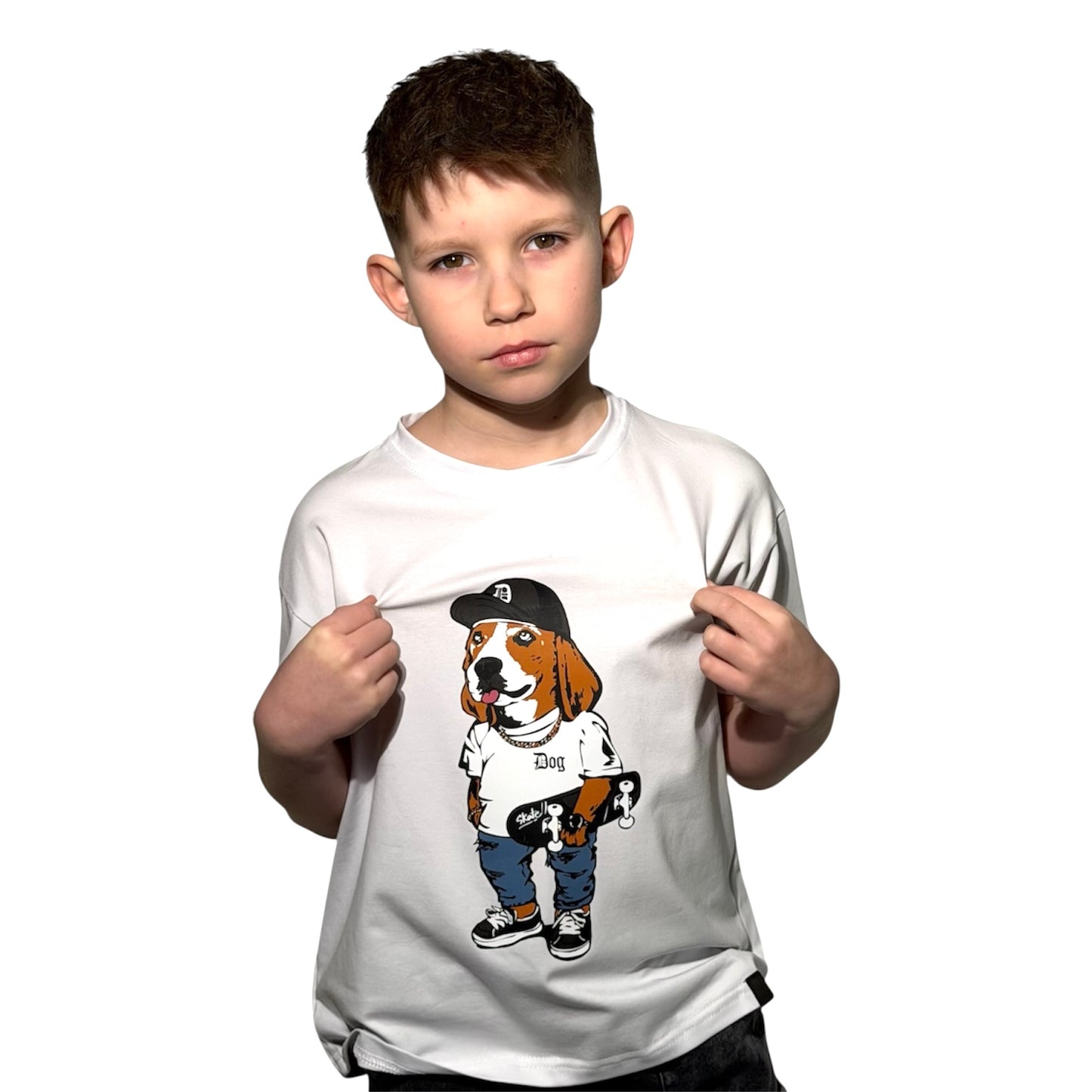 Koszulka chłopięca premium ALL FOR KIDS – (116-158) bawełna soft, nadruk street