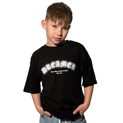 T-shirt streetwear dla chłopca DREAMER | czarny