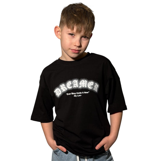 T-shirt streetwear dla chłopca DREAMER | czarny