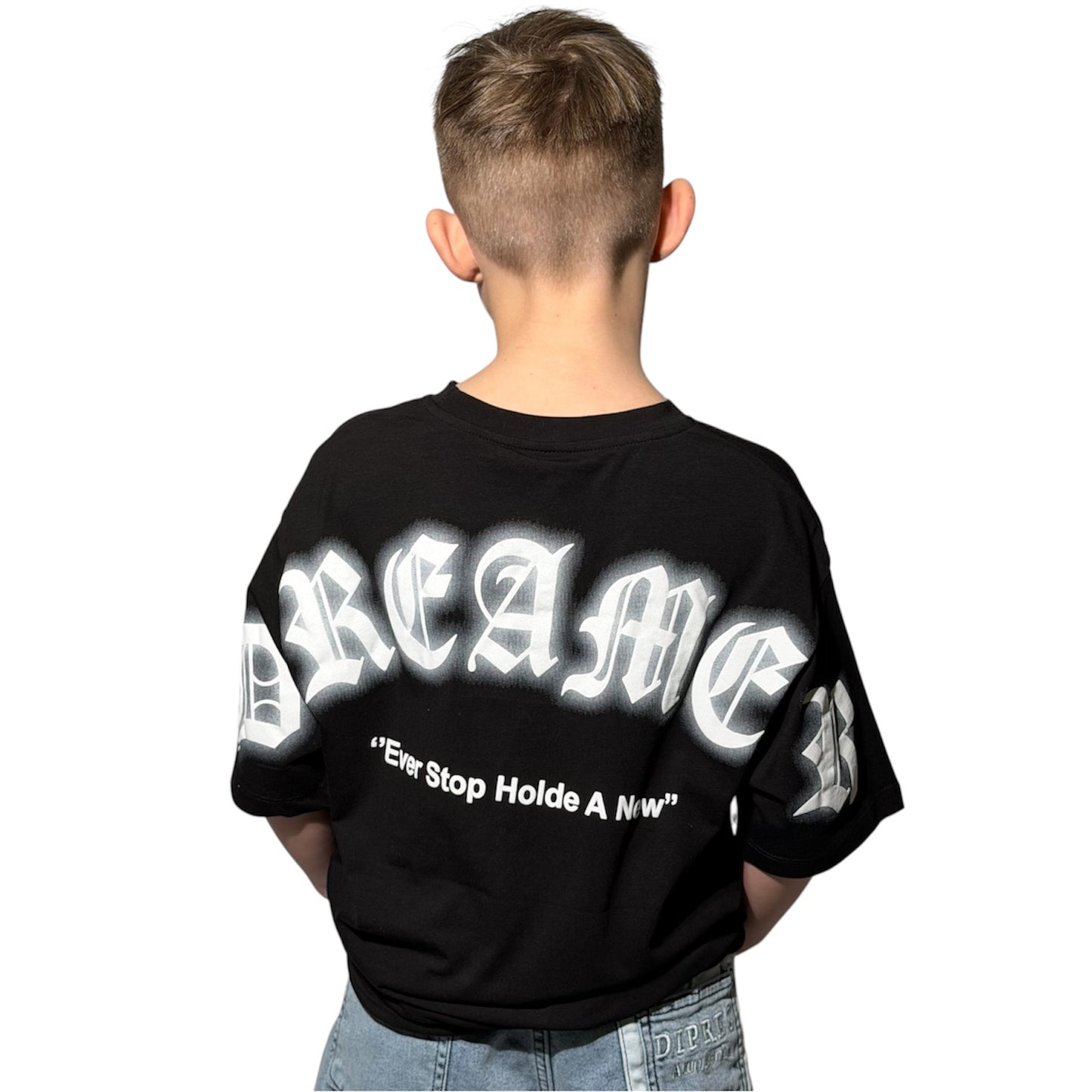 T-shirt streetwear dla chłopca DREAMER | czarny