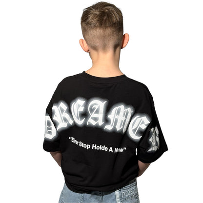 T-shirt streetwear dla chłopca DREAMER | czarny