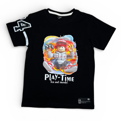 Koszulka chłopięca PLAY-TIME Gamer – czarna | nadruk gaming