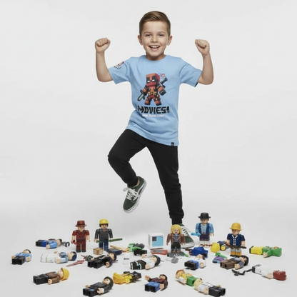 Koszulka chłopięca GAMER BLOCK – jasnoniebieska | bawełna premium