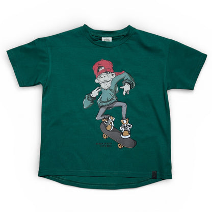 Koszulka chłopięca ALL FOR KIDS Premium – Skater Monkey | zielona (116-158)