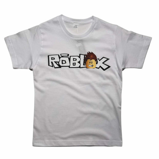 Koszulka chłopięca ROBLOX biała – modna koszulka dziecięca gaming 122–140