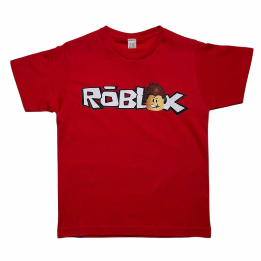 Koszulka chłopięca ROBLOX czerwona – modna koszulka dziecięca gaming 122–140
