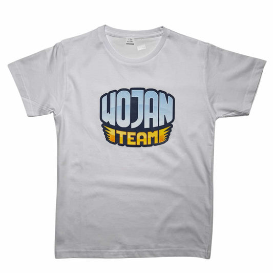 Koszulka chłopięca WOJAN TEAM biała – modna koszulka dziecięca YouTube 122–140